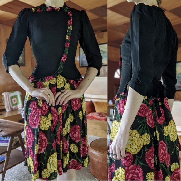 Vintage 1930s 40s Dress - Picture 2 of 4